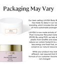 The image of the old and new label of Lavish Ultra Rich Body Butter with description on a White background.